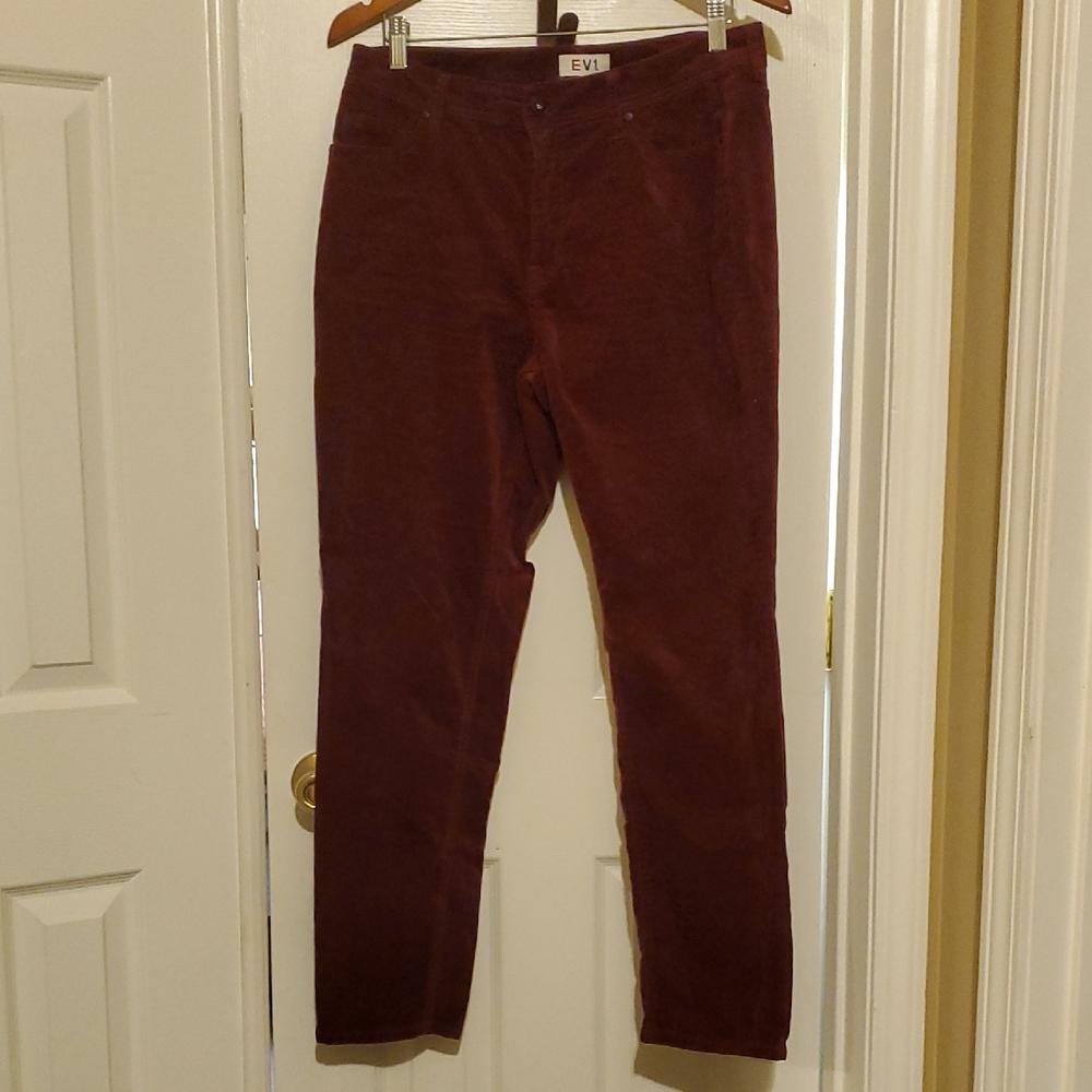 Women's Stretch Velvet Jean - Deep Burgundy